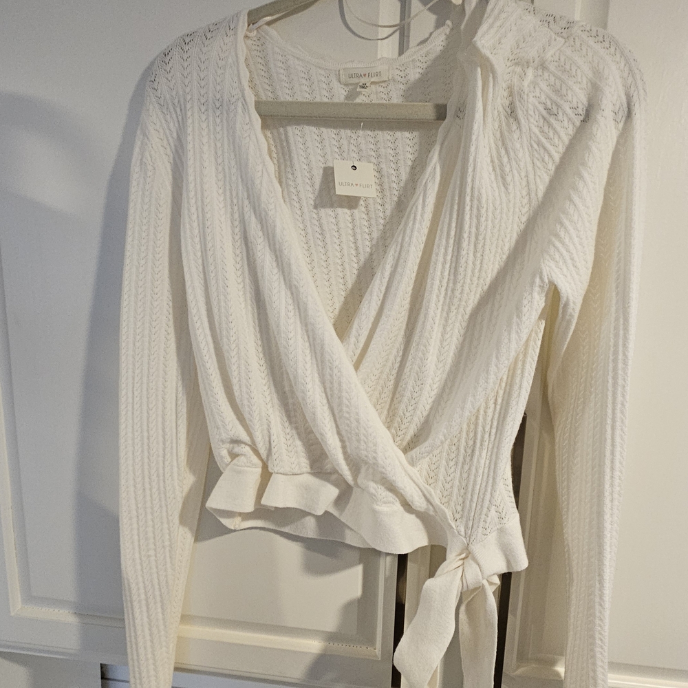 Ultra Flirt Ivory Knit Top
